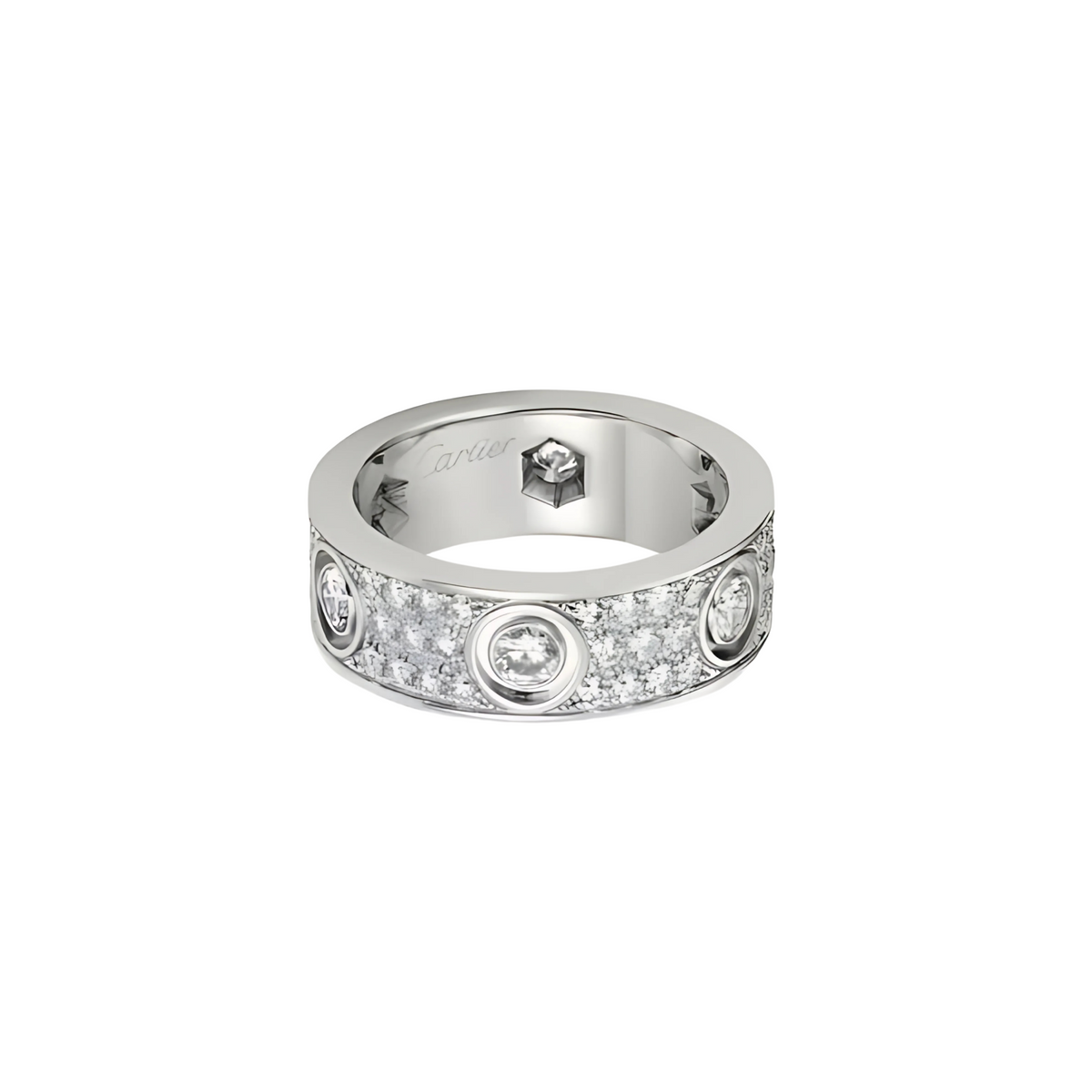 CARTIER LOVE RING PAVED - DIAMANTE/SILVER