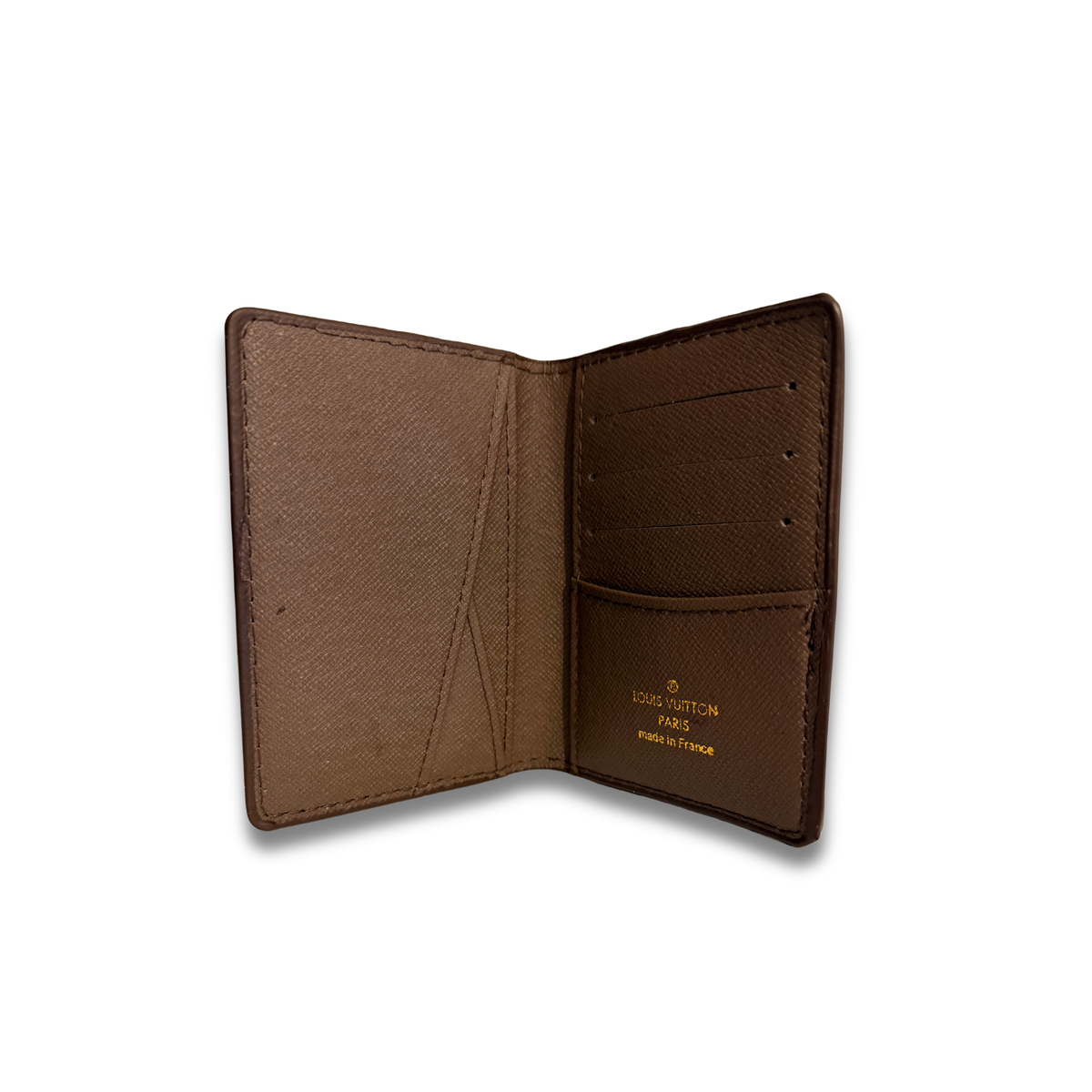 LOUIS VUITTON DAMIER FLIP CARD HOLDER - BROWN