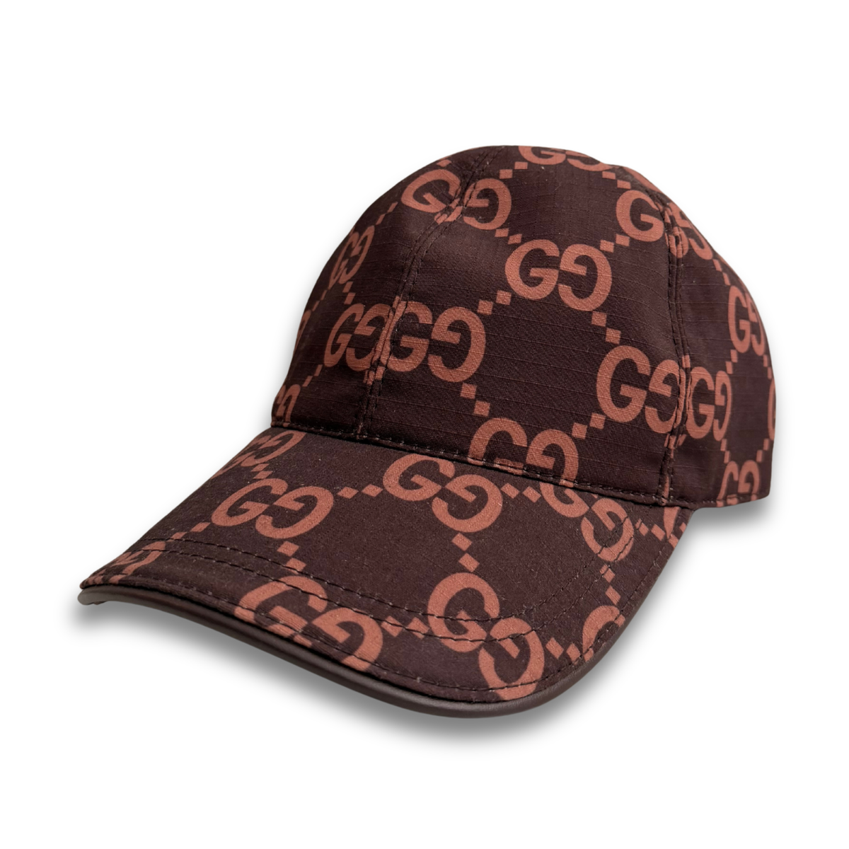 GUCCI GG STITCH NYLON HAT - BROWN/BROWN