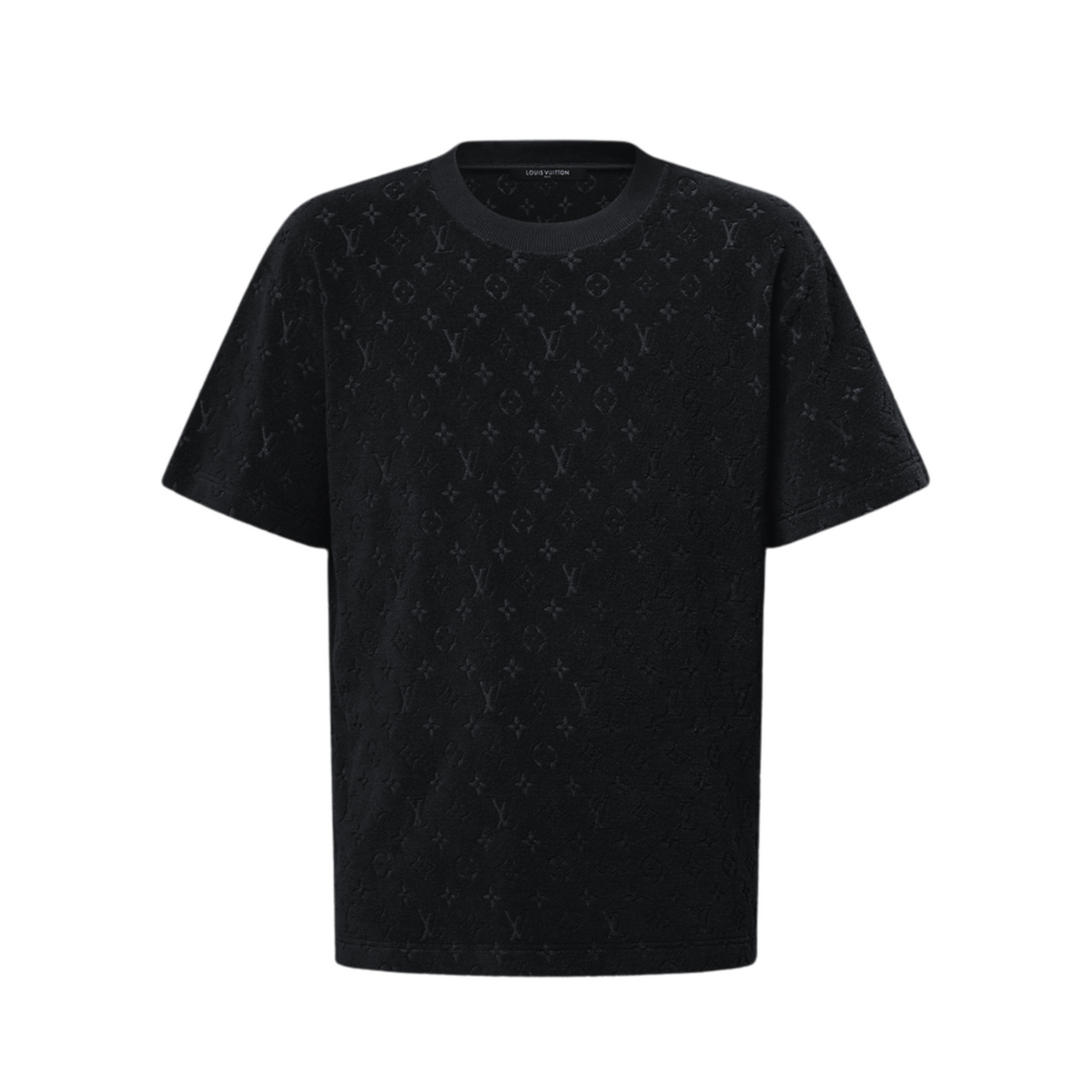 LOUIS VUITTON MONOGRAM FIL COUPE COTTON T-SHIRT - BLACK