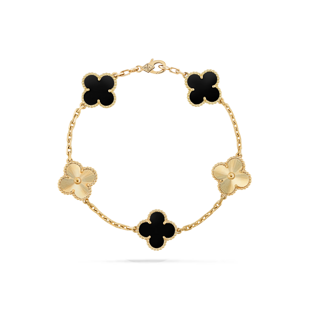 VAN CLEEF VINTAGE ALHAMBRA BRACELET - GOLD/BLACK/GOLD