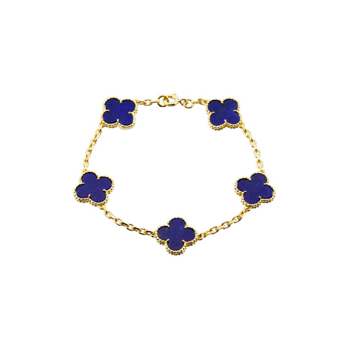 VAN CLEEF VINTAGE ALHAMBRA BRACELET - GOLD/NAVY