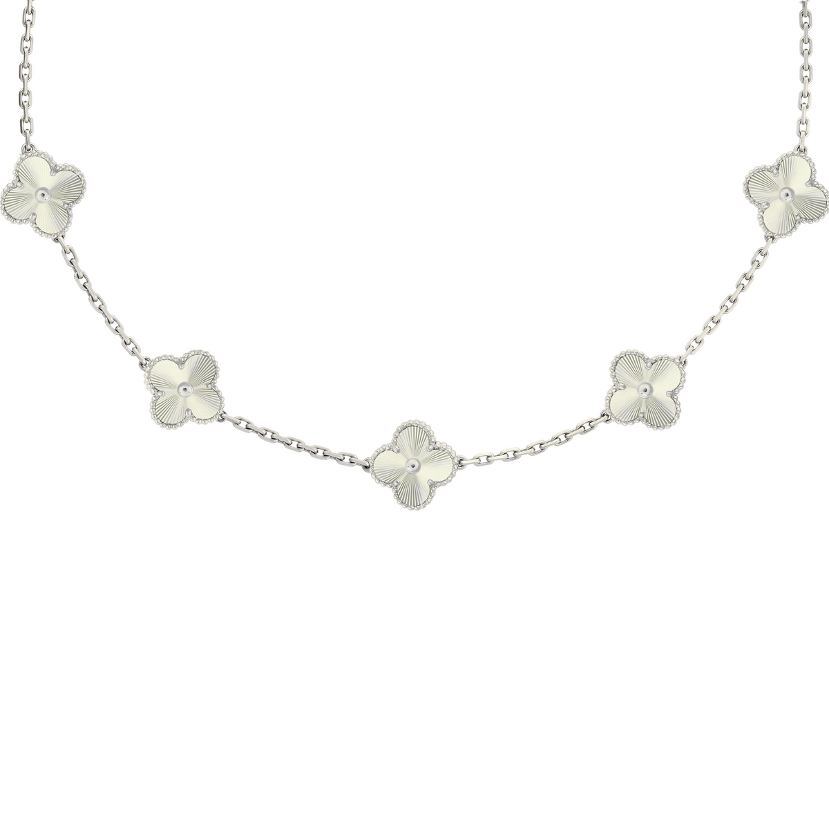 VAN CLEEF VINTAGE ALHAMBRA NECKLACE - SILVER