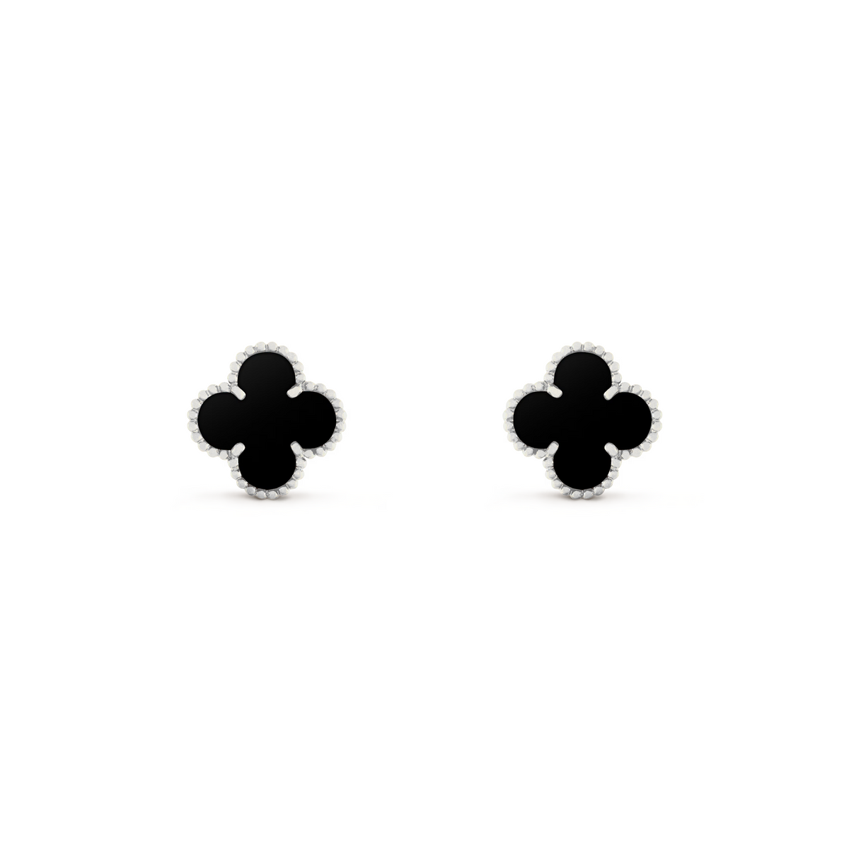 VAN CLEEF VINTAGE ALHAMBRA EARSTUDS - SILVER/BLACK