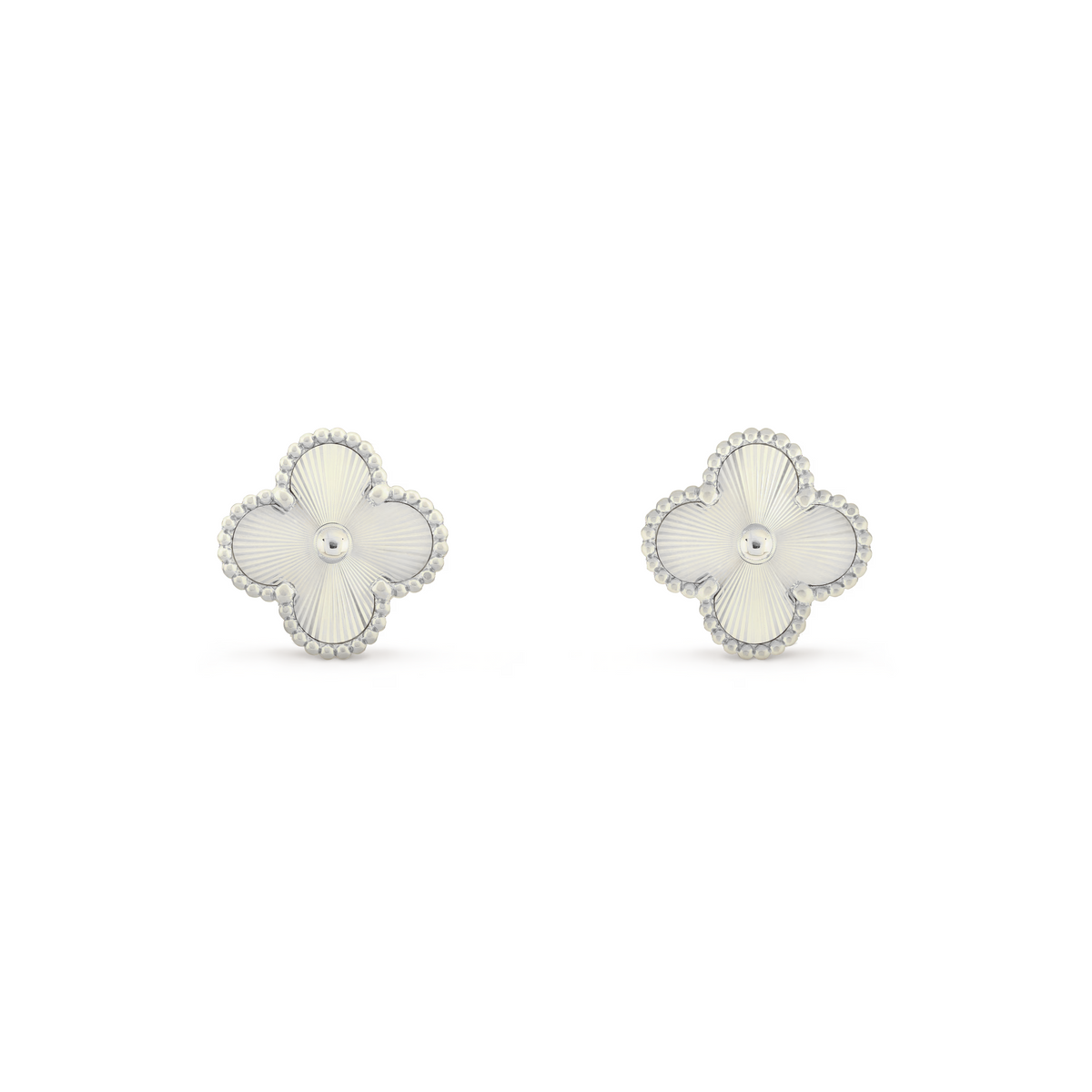 VAN CLEEF VINTAGE ALHAMBRA EARRINGS - SILVER