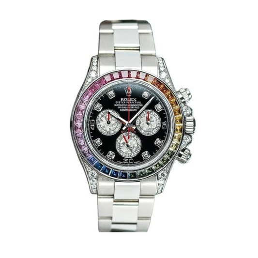 ROLEX DAYTONA 41 RAINBOW BEZEL BLACK DIAL