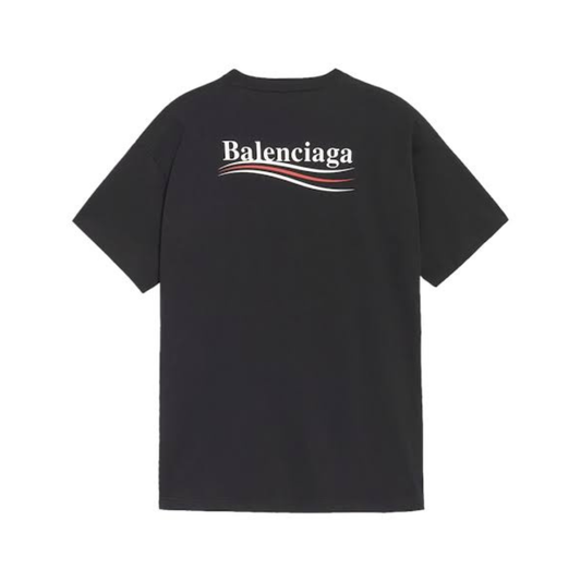BALENCIAGA POLITICAL CAMPAIGN BLACK T-SHIRT