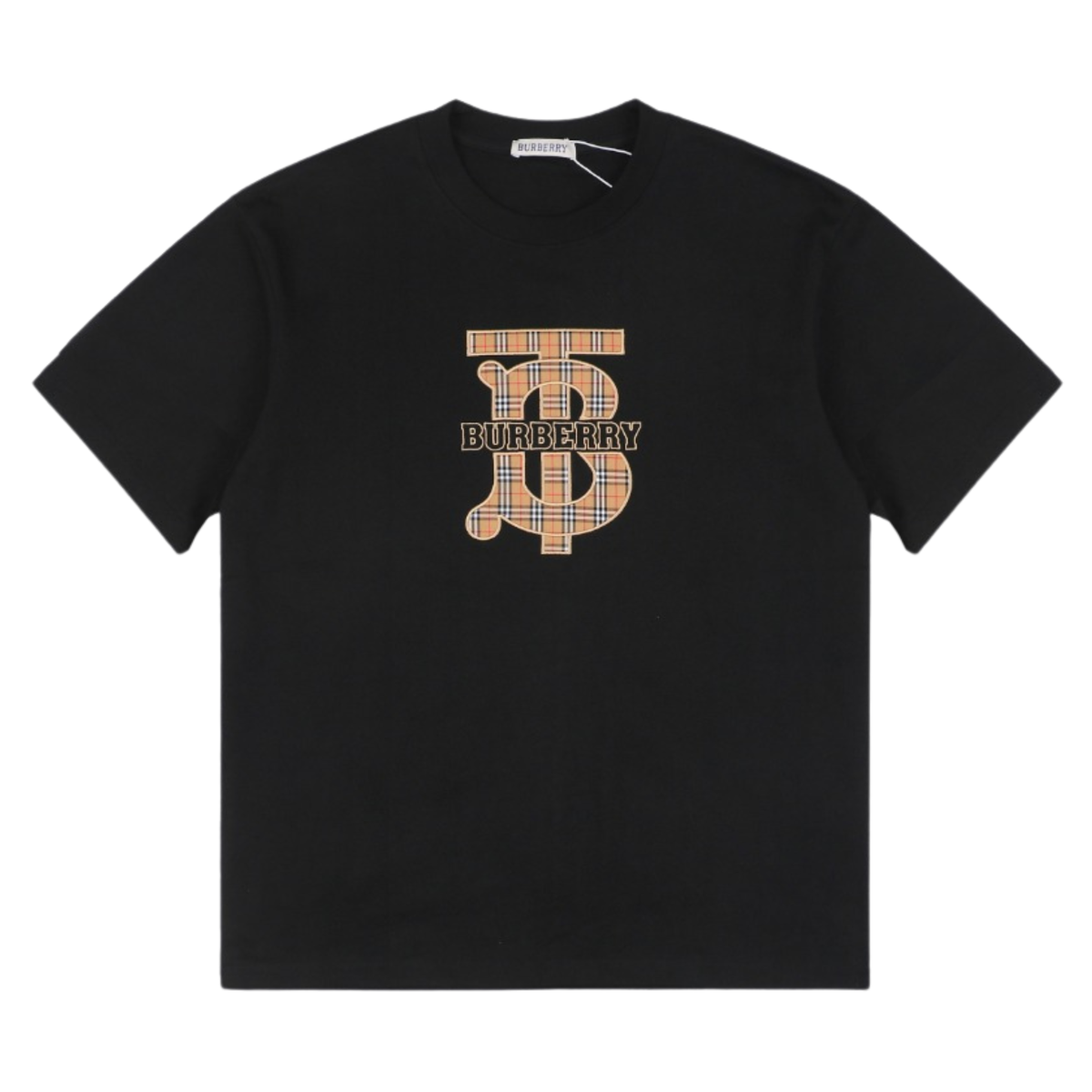 BURBERRY CROSS STITCH LOGO TSHIRT - BLACK