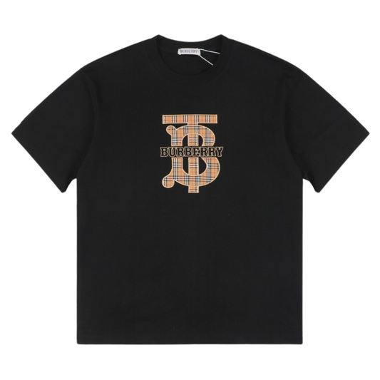 BURBERRY CROSS STITCH LOGO TSHIRT - BLACK