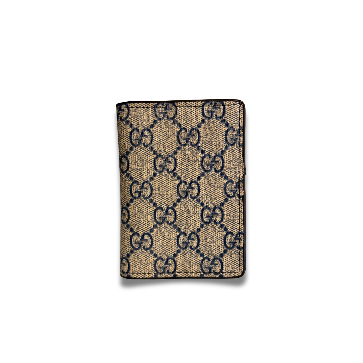 GUCCI GG CANVAS FLIP CARD HOLDER - BLUE/BROWN