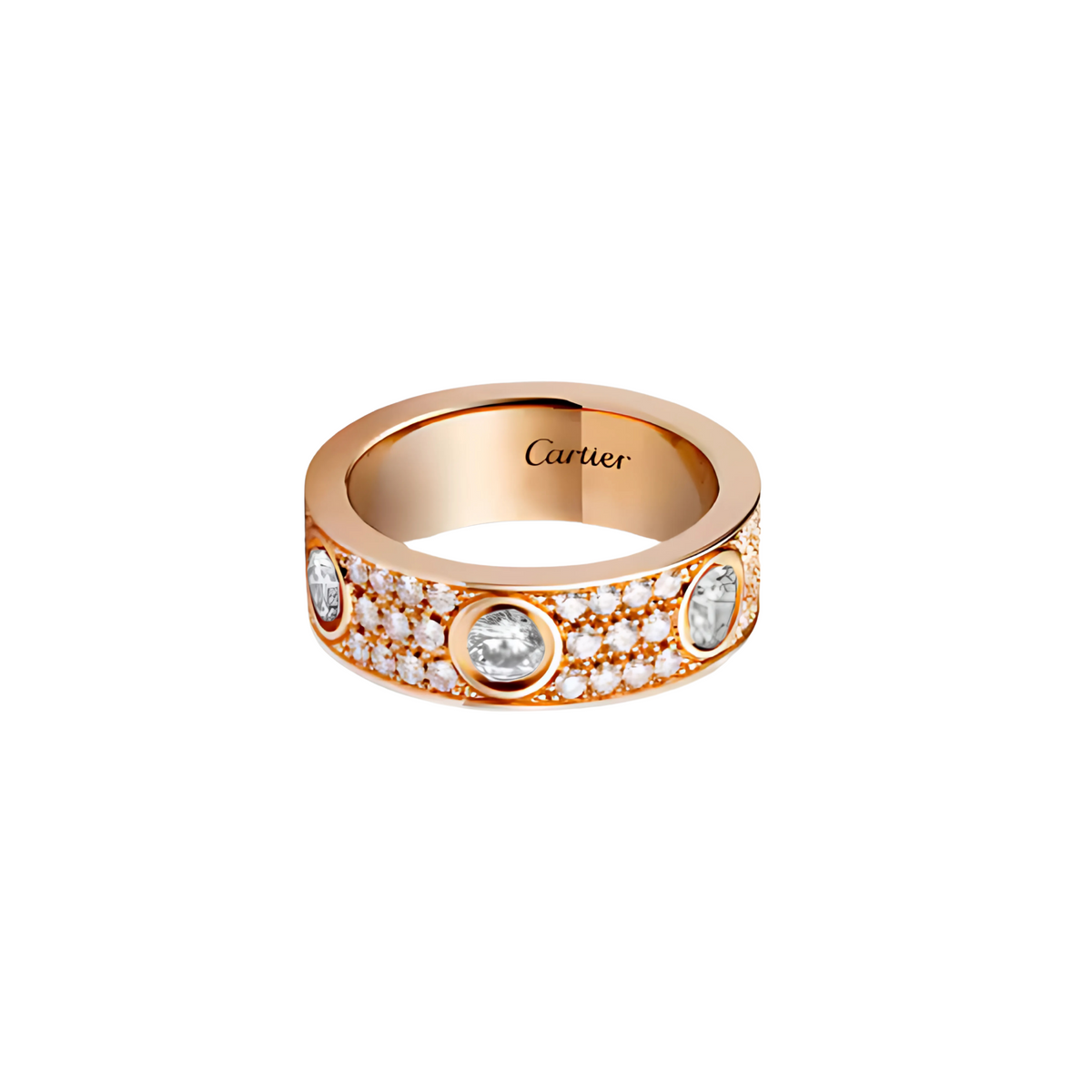CARTIER LOVE RING PAVED - DIAMANTE/ROSE GOLD