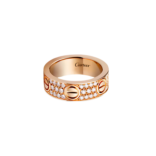 CARTIER LOVE RING PAVED - DIAMANTE/ROSE GOLD