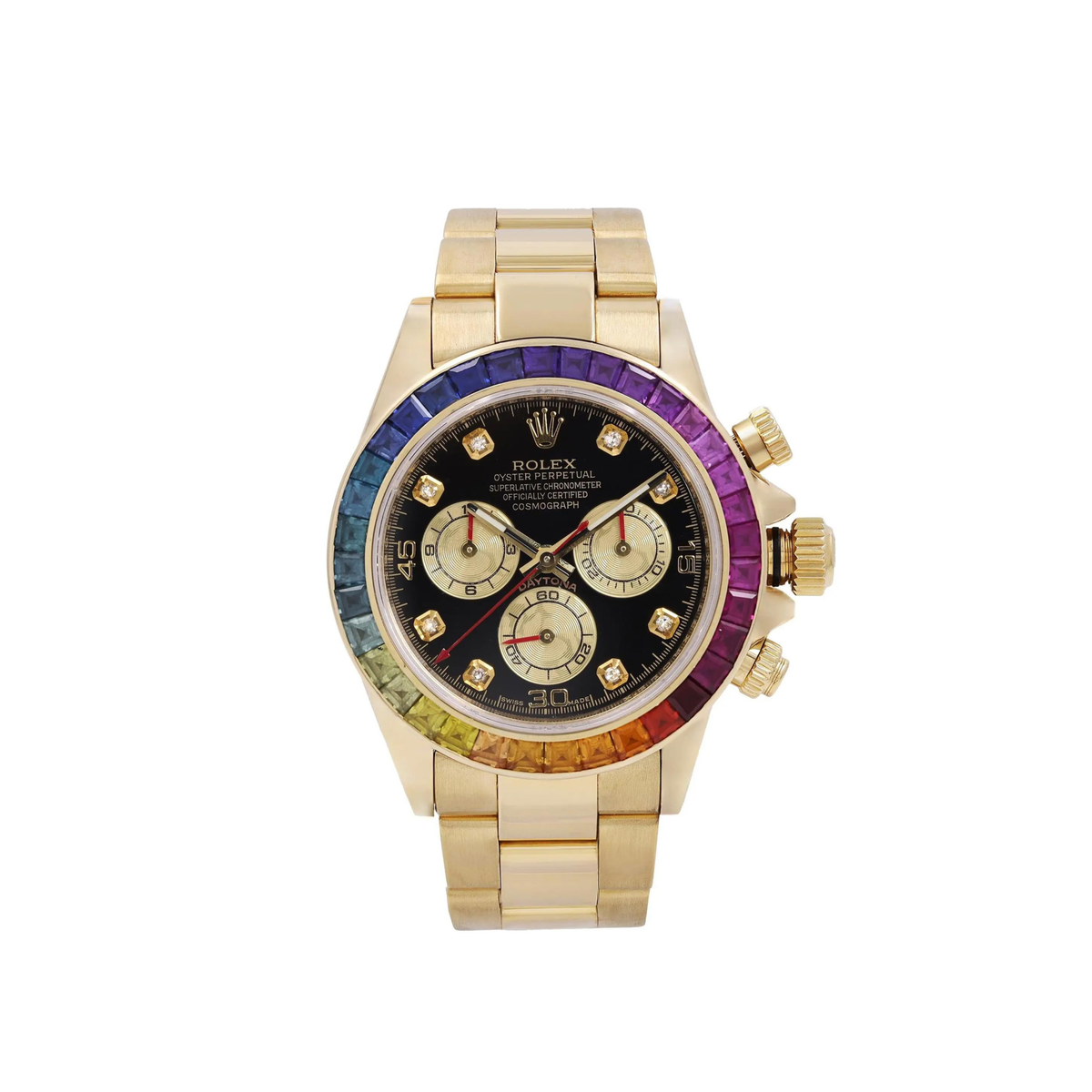 ROLEX DAYTONA 41 RAINBOW BEZEL BLACK DIAL