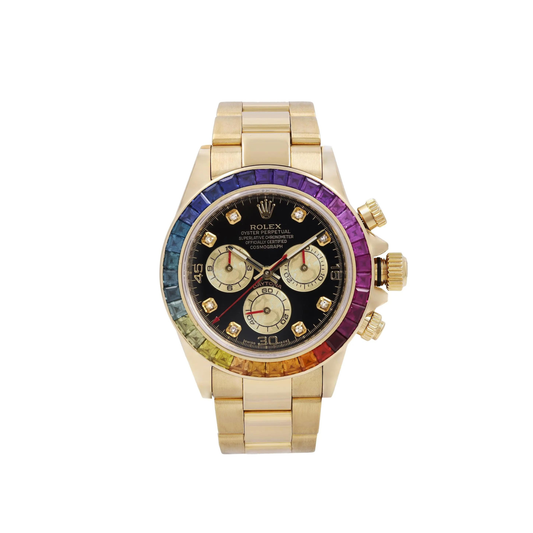ROLEX DAYTONA 41 RAINBOW BEZEL BLACK DIAL