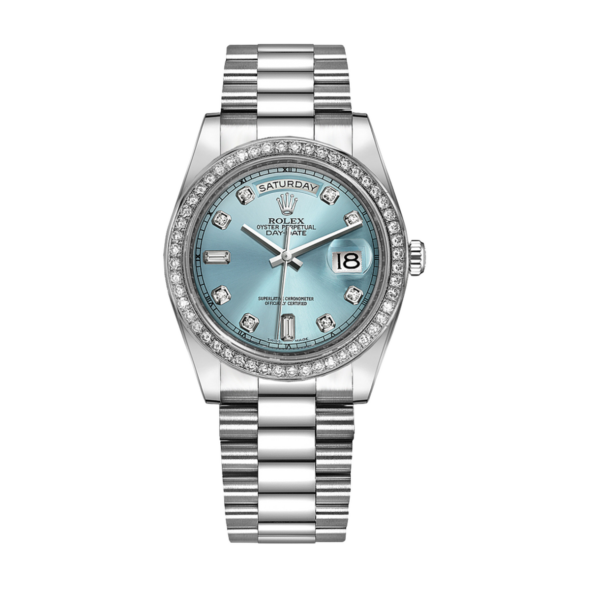 ROLEX DAY DATE 40 PLATINUM ICE BLUE DIAL