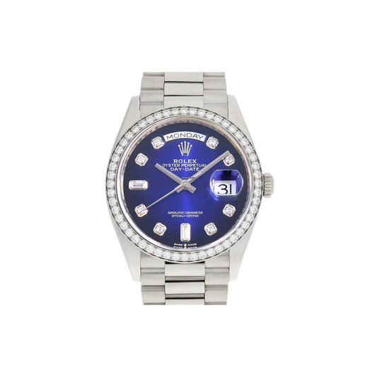 ROLEX DAY DATE 40 PLATINUM BLUE DIAMOND DIAL