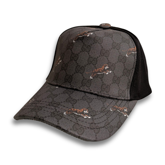 GUCCI GG TRUCKER TIGER HAT - BLACK