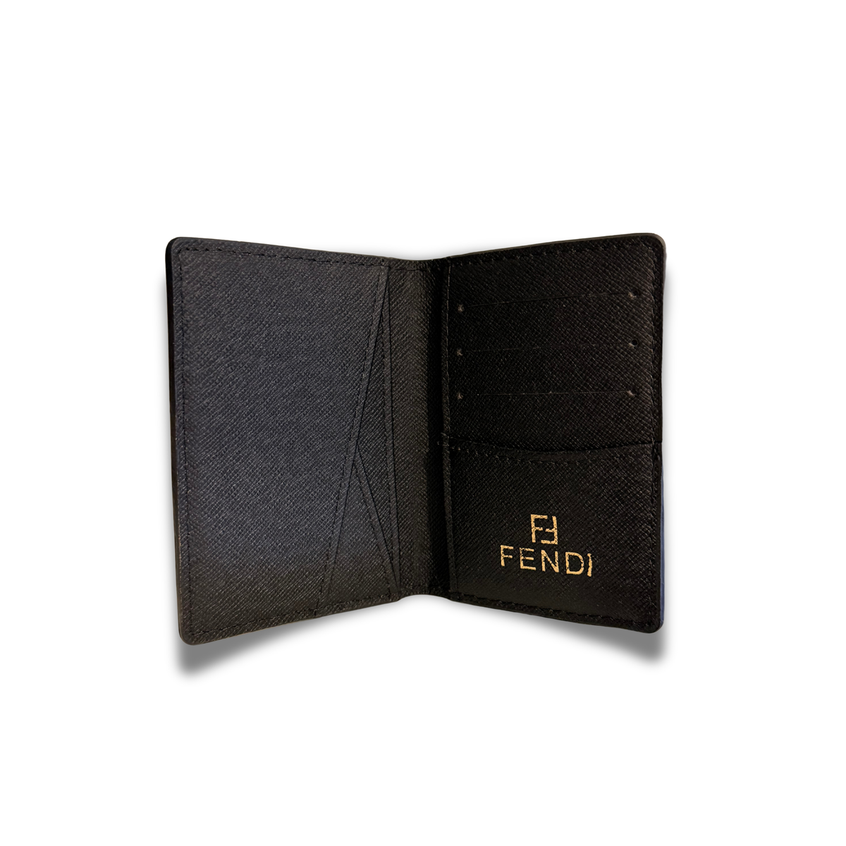 FENDI MONOGRAM FLIP CARD HOLDER - BLACK/WHITE