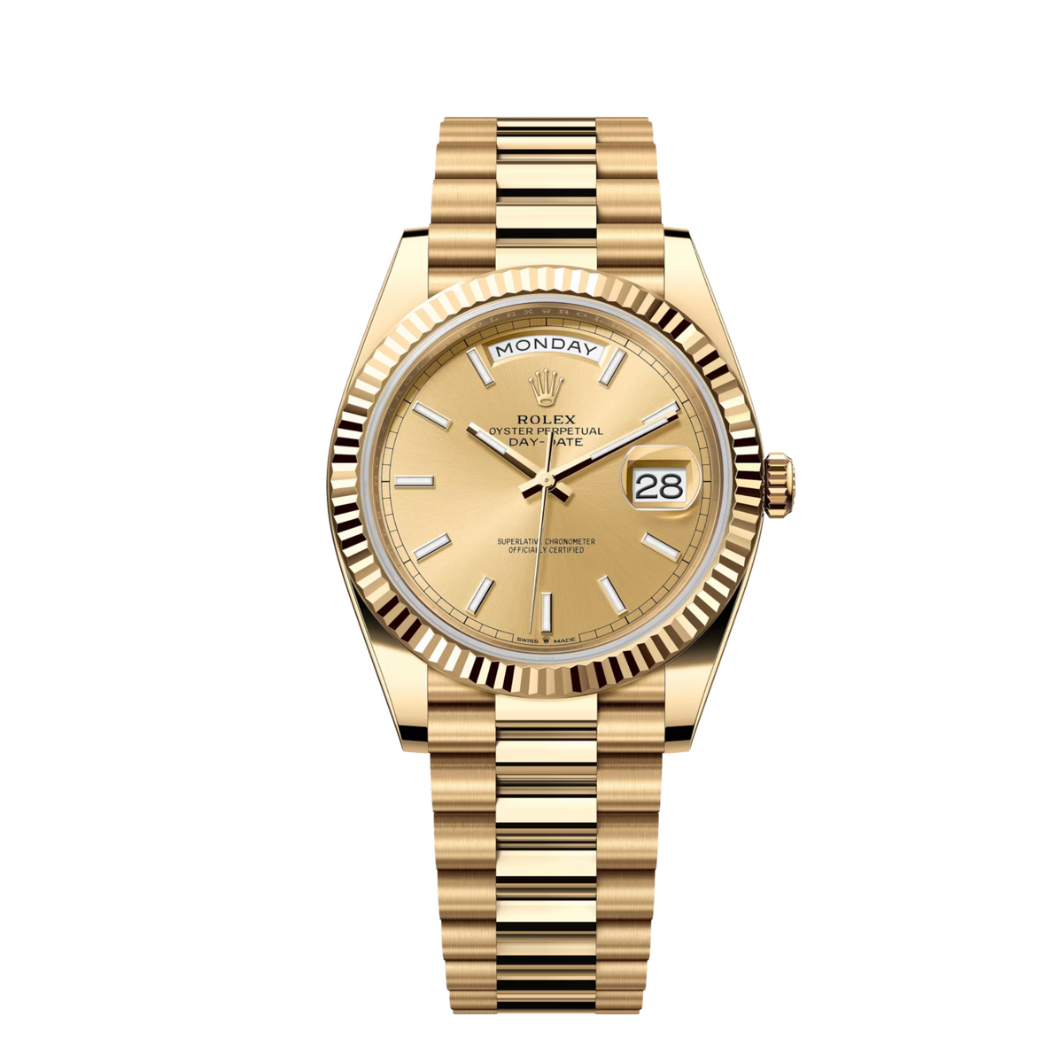 ROLEX DAY DATE 40 YELLOW GOLD CHAMPAGNE DIAL