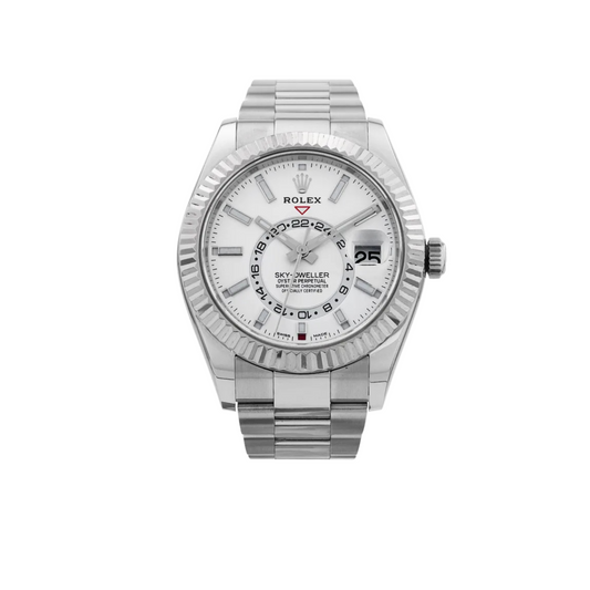 ROLEX SKY DWELLER 42 WHITE BATON DIAL