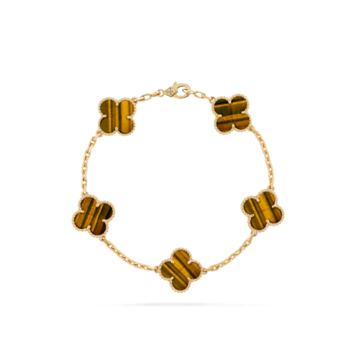 VAN CLEEF VINTAGE ALHAMBRA BRACELET - GOLD/TIGER EYE