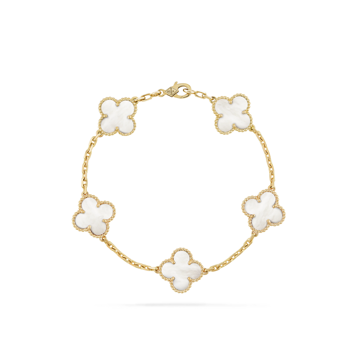 VAN CLEEF VINTAGE ALHAMBRA BRACELET - GOLD/WHITE