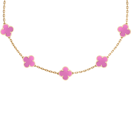 VAN CLEEF VINTAGE ALHAMBRA NECKLACE  - GOLD/PINK