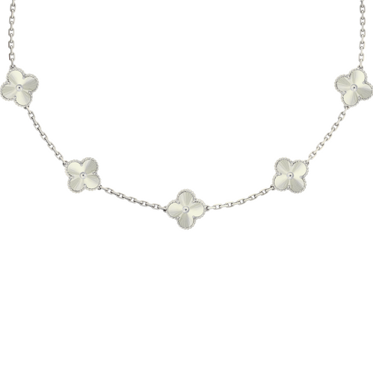 VAN CLEEF VINTAGE ALHAMBRA NECKLACE  - SILVER