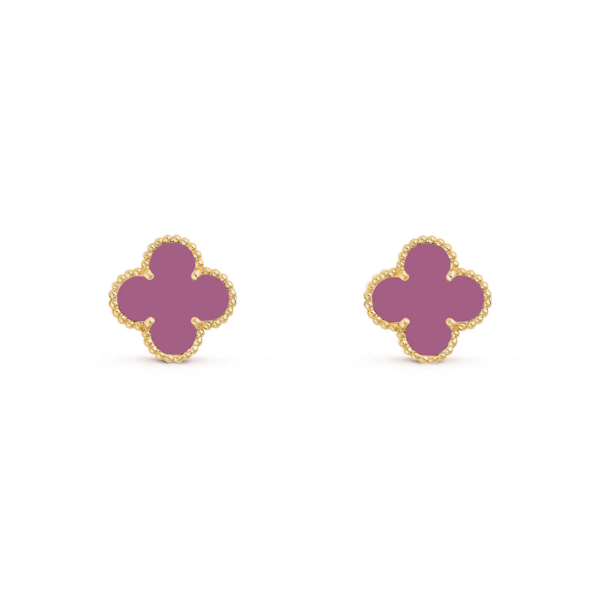 VAN CLEEF VINTAGE ALHAMBRA EARRINGS - GOLD/PURPLE